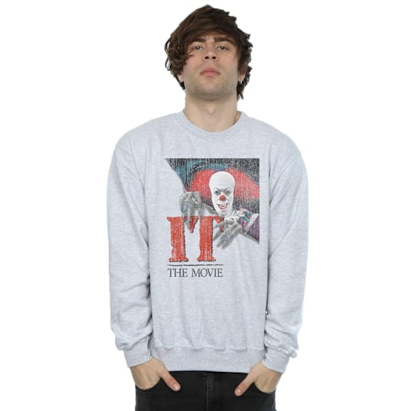 It (1990) Herr Distressed Poster Sweatshirt 3XL Sports Grey Sports Grey 3XL