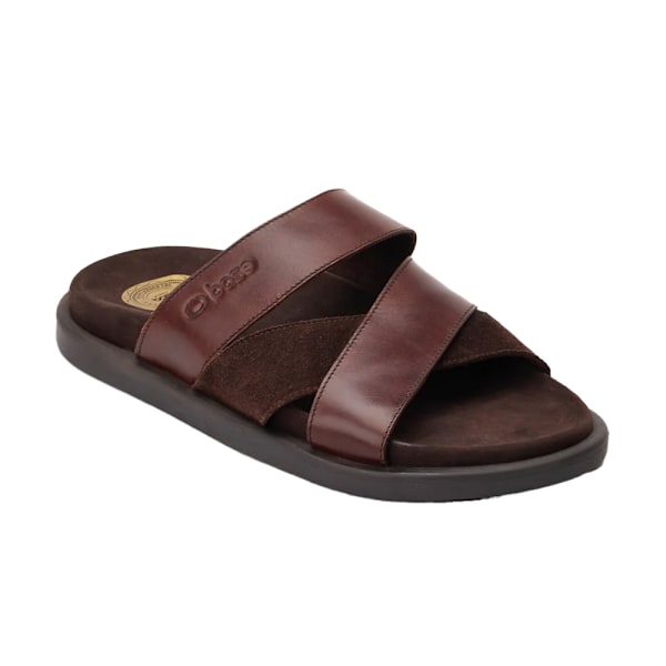 Base London Ponza lädersandaletter för män, mörkbruna, storlek 12 UK Dark Brown 12 UK