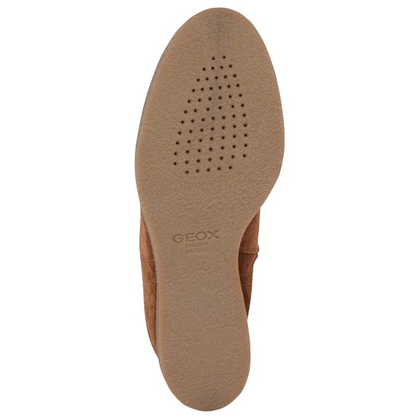 Geox Dam/Damer D Eildea B Kilklack Stövletter i Lackläder Dark Camel 6 UK