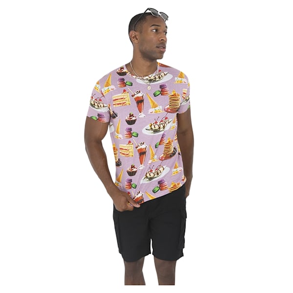 Brave Soul Mens Sweet Treats T-shirt L Lila Lilac L