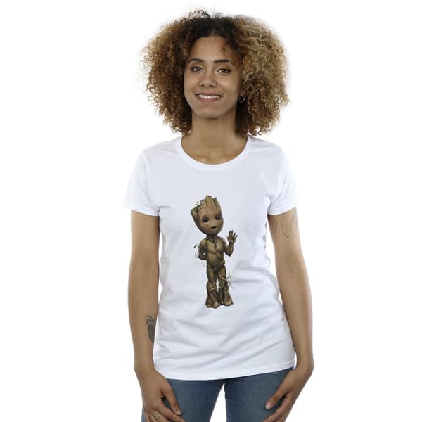 Marvel Dam/Dam I Am Groot Wave Pose T-shirt i bomull XL Vit White XL
