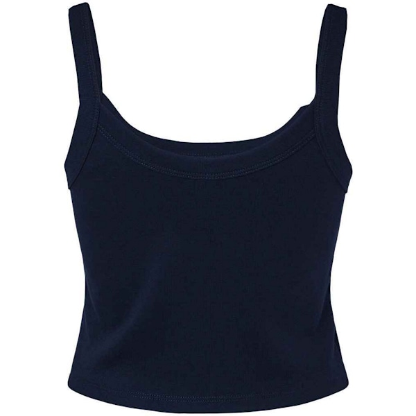 Bella + Canvas Dam/Dam Micro-Rib Spaghetti Strap Tank Top Solid Navy 6 UK - 8 UK