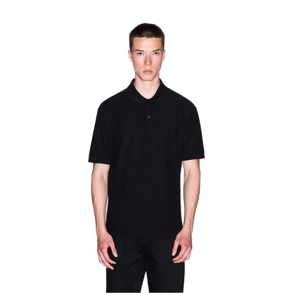 Armani Exchange Herrar Texturerad Regular Pikétröja L Svart Black L