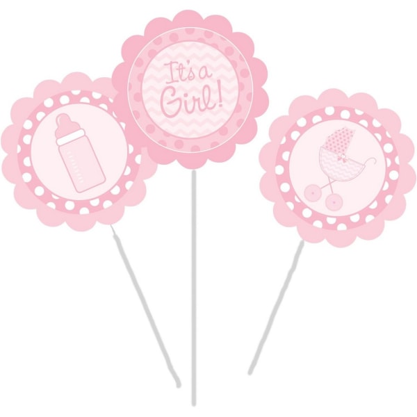 Creative Converting It´s A Girl Party Centerpiece (paket med 3) O Pink One Size