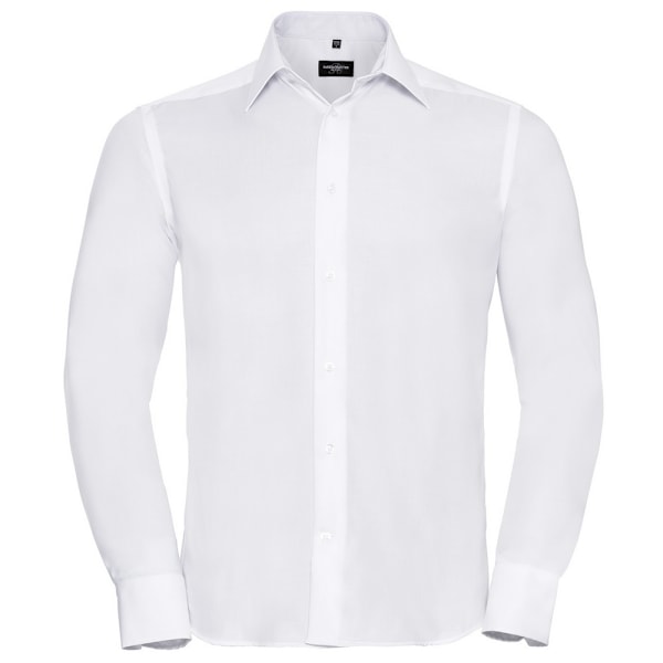 Russell Collection Herr Ultimate Tailored Långärmad Skjorta 19 White 19in