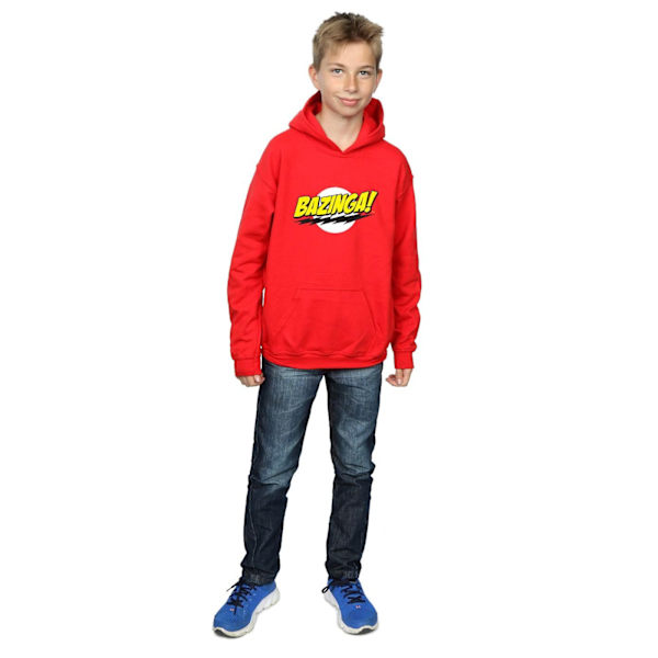 The Big Bang Theory Boys Sheldon Bazinga Hoodie 7-8 år Röd Red 7-8 Years