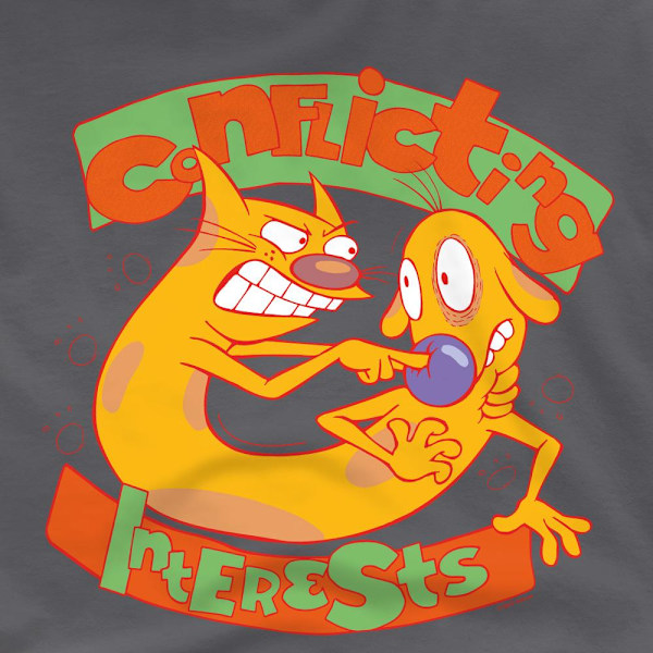 CatDog Herr T-Shirt Konfliktfyllda Intressen XXL Kolgrå Charcoal XXL