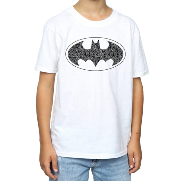 DC Comics Boys Batman One Colour Logo T-Shirt 7-8 år Vit White 7-8 Years