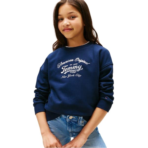 Tommy Hilfiger Barn/Kids Script Crew Neck Sweatshirt 14 år Night Navy 14 Years