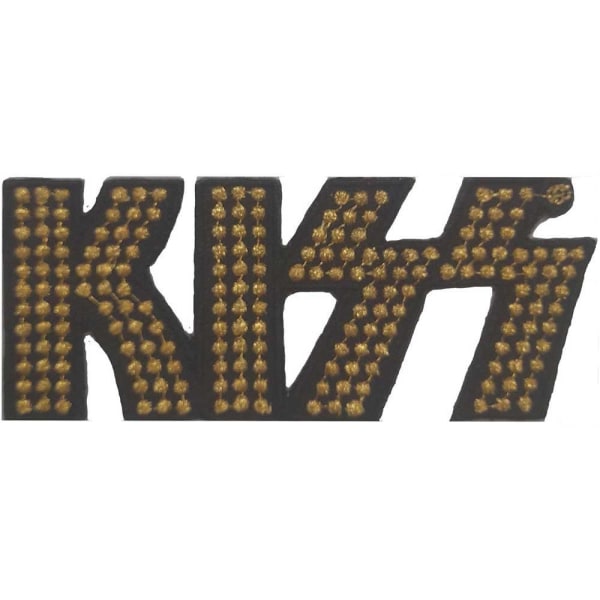 Kiss Logo Dubbade Iron On Patch One Size Svart/Brons Black/Bronze One Size