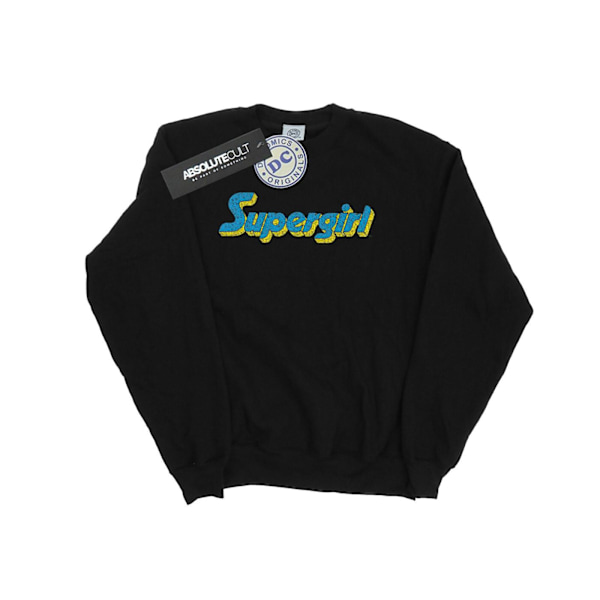 DC Comics Girls Supergirl Crackle Logo Sweatshirt 7-8 år Bla Black 7-8 Years