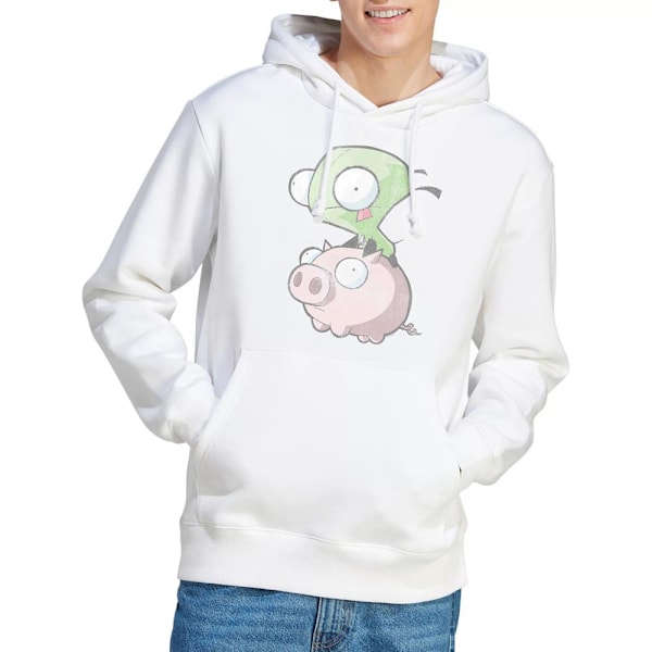 Invader Zim Herr Gir & Pig Hoodie S Vit White S