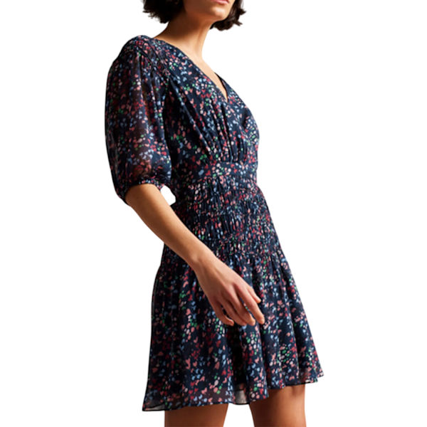 Ted Baker Dam/Dam Casadee Mini Smock Panel Omlottklänning 10 Navy 10 UK