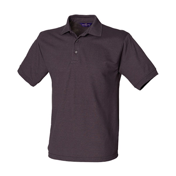 Henbury Herr Polycotton Tung Polotröja XL Mörkgrå Dark Grey XL