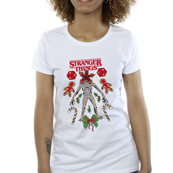 Netflix Dam/Damer Stranger Things Jul Demogorgon Bomull T-shirt White XL