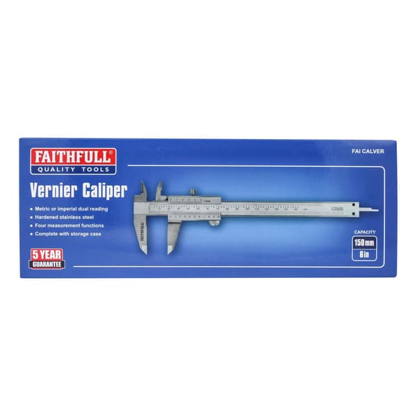 Faithfull Vernier Caliper 150mm (6in) One Size Multi Colour Multi Colour One Size