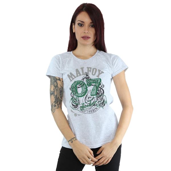 Harry Potter Dam/Kvinnor Malfoy Slytherin Bomull T-shirt XXL Sports Grey XXL