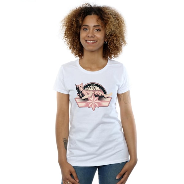 Marvel Womens/Ladies Captain Marvel Chillin Goose Bomull T-Shir White M