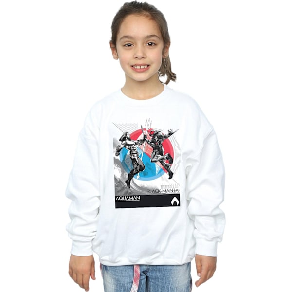 DC Comics Girls Aquaman Vs Black Manta Sweatshirt 12-13 år W White 12-13 Years