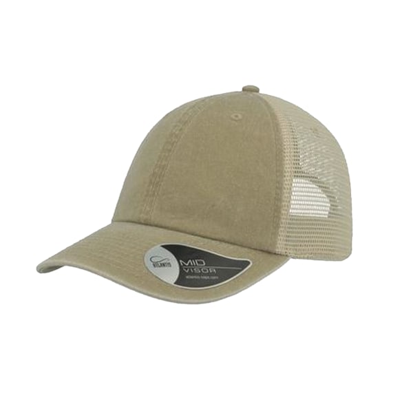 Atlantis Unisex Case Pigment Dyed 6 Panel Trucker Cap One Size Khaki One Size