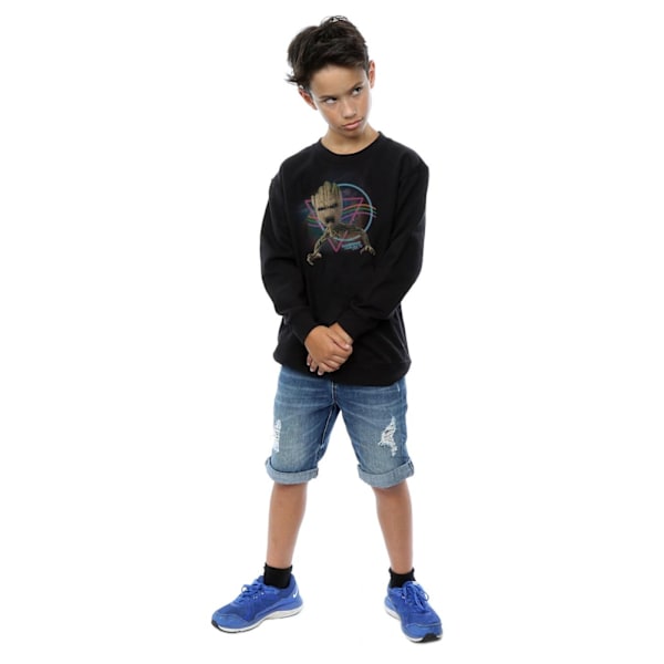 Marvel Boys Guardians Of The Galaxy Neon Groot Sweatshirt 5-6 år Black 5-6 Years