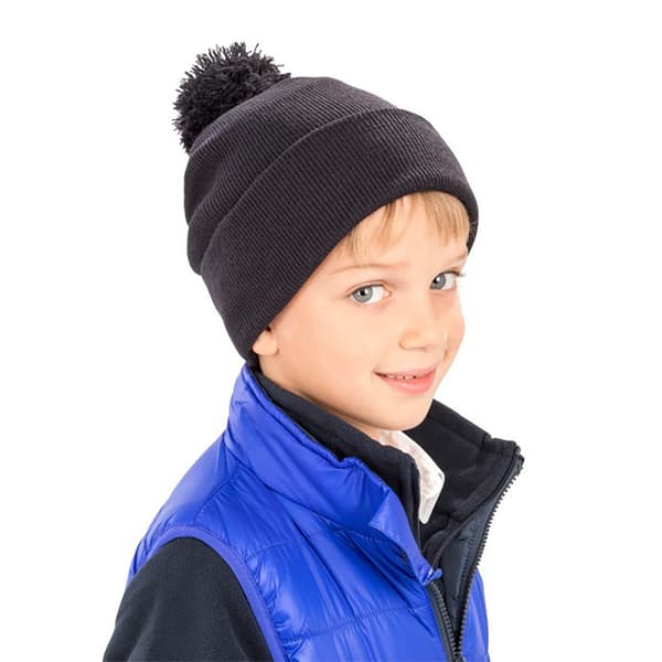 Result Dam/Kvinnors Vinter Essentials Pom Pom Mössa En Storlek Black One Size