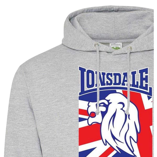 Lonsdale Herr The Original Logo Hoodie M Grå Grey M