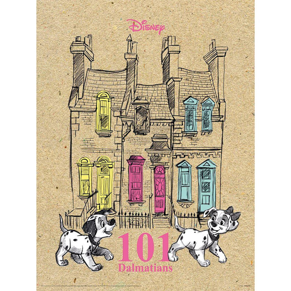 101 Dalmatiner Feeling All Bright Poster 30cm x 40cm Brun/Rosa Brown/Pink/Blue 30cm x 40cm