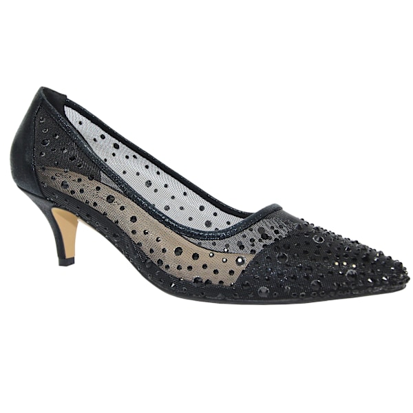 Lunar Dam/Damer Alisha Faux Gemstone Court Shoes 5 UK Svart Black 5 UK