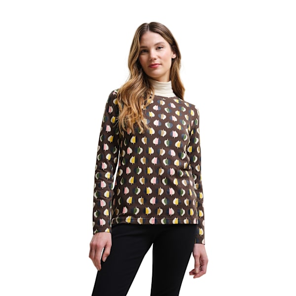 Regatta Dam/Kvinnor Orla Kiely Bladmönster Långärmad T-shirt Tiny Elm Grey 12 UK