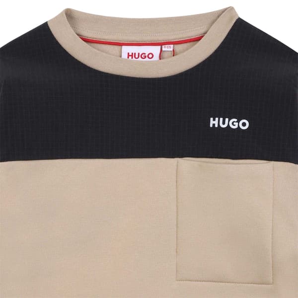 Hugo Barn/Kids Patch Crew Neck Sweatshirt 12 år Sten Stone 12 Years
