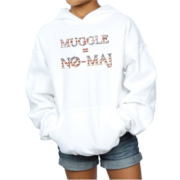 Fantastiska vidunder flickor ingen muggle ingen maj hoodie 9-11 år vit White 9-11 Years