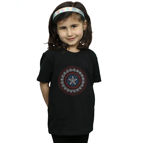 Marvel Girls Captain America Ornamental Shield Bomull T-shirt 1 Black 12-13 Years