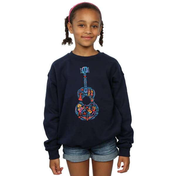 Disney Flickor Coco Gitarr Mönster Tröja 12-13 År Marinblå Navy Blue 12-13 Years