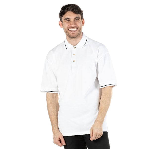 Kustom Kit Mens St. Mellion Mens Short Sleeve Polo Shirt XL Whi White/Navy XL