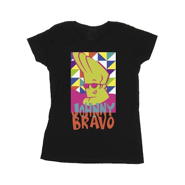 Johnny Bravo Dam/Kvinnor Multi Triangles Pop Art Bomull T-shirt Black L