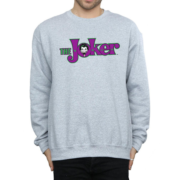 DC Comics Herr The Joker Text Logo Sweatshirt XXL Sports Grey Sports Grey XXL