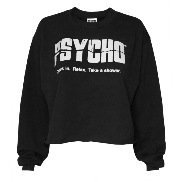 Psycho Womens/Ladies Take A Shower Crop Sweatshirt S Svart Black S
