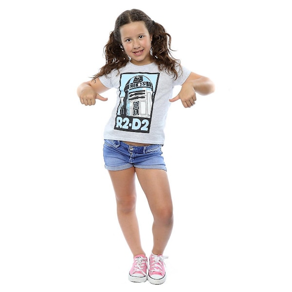 Star Wars Barn/Barn R2-D2 Poster Heather T-shirt 9-11 år Heather Grey 9-11 Years