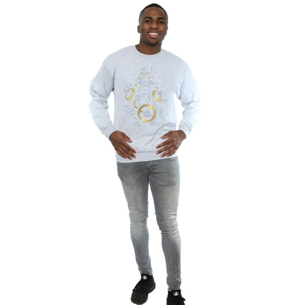 Star Wars The Last Jedi BB-8 Deconstructed Sweatshirt M Sp Sports Grey M