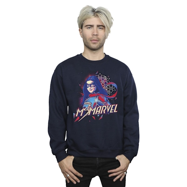 Marvel Ms Marvel Face Fade Sweatshirt S Marinblå Navy Blue S