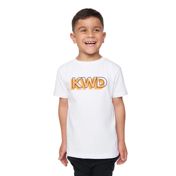 Kings Will Dream Boys Silas T-shirt 3-4 år Optic White/Black Optic White/Black/Orange 3-4 Years