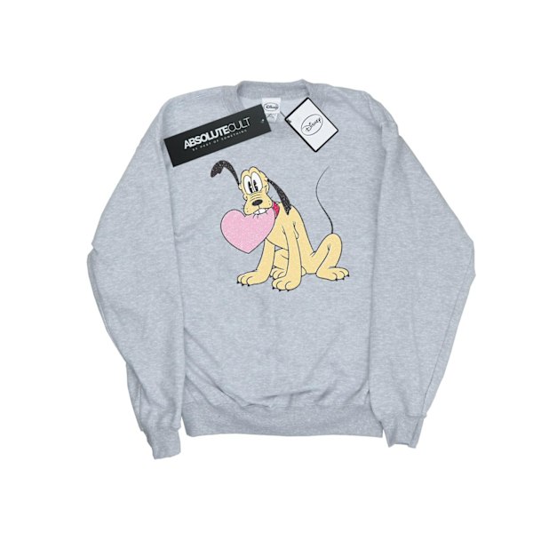 Disney Mens Pluto Love Heart Sweatshirt XL Sports Grey Sports Grey XL