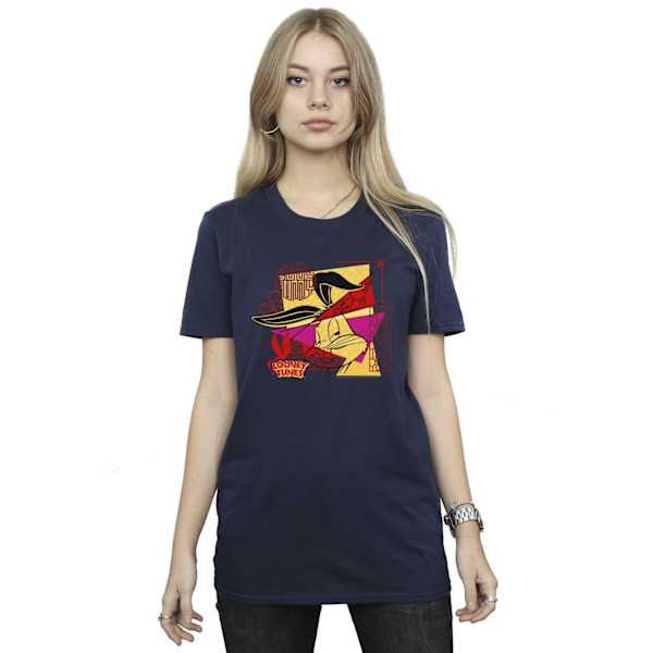 Looney Tunes Dam/Damer Bugs Kanin Nyår Bomull Pojkvän Navy Blue M