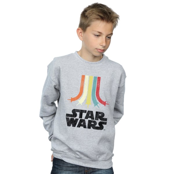Star Wars Boys Retro Rainbow Sweatshirt 9-11 Years Sports Grey Sports Grey 9-11 Years