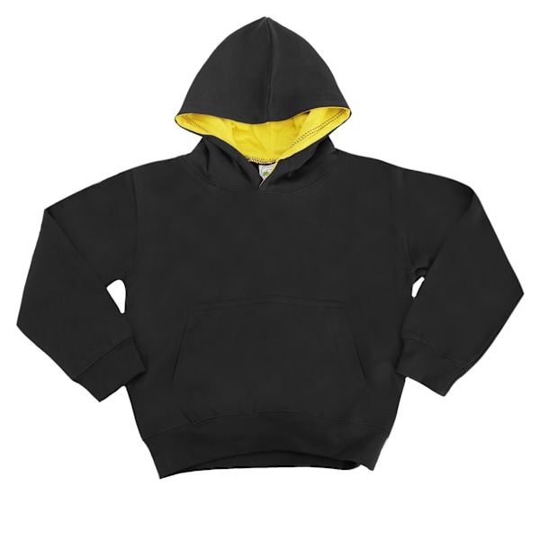 Awdis Kids Varsity Hooded Sweatshirt / Hoodie / Skolkläder 7-8 Jet Black / Gold 7-8