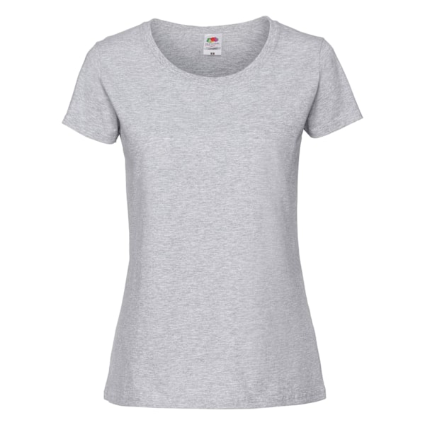 Fruit Of The Loom Dam T-shirt i Ringspun Premium, XS Heather Grey XS UK