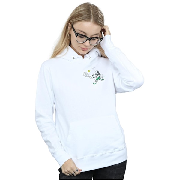 Disney Dam/Damer Minnie Mouse Tennis Brösttryck Hoodie XX White XXL