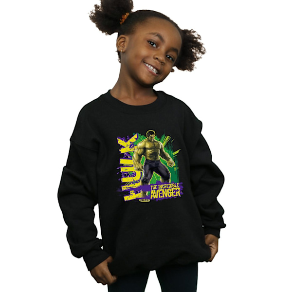 Marvel Girls Avengers Hulk Incredible Avenger Sweatshirt 12-13 Black 12-13 Years