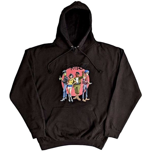 Gorillaz Unisex Vuxen Grupp Cirkel Rise Pullover Hoodie XXL Bla Black XXL